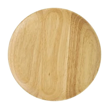 

Top Wooden Plate Wood Serving Tray Food Dish Snacks Platter Kitchenware-Wood color