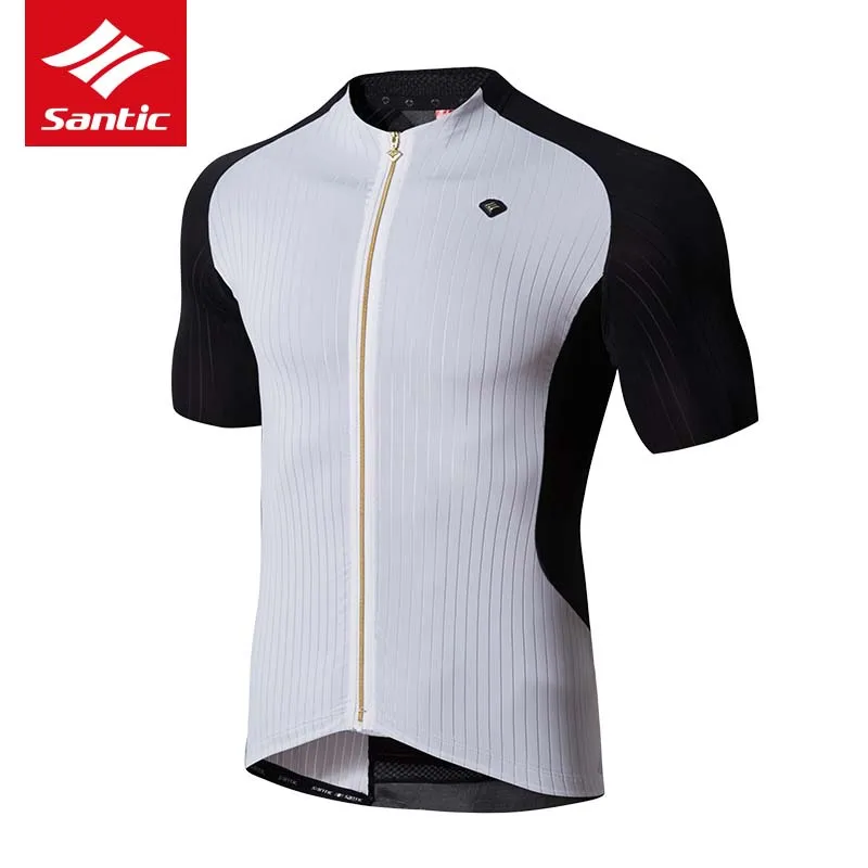 Santic Cycling Jersey Men Short Sleeve Pro Team Compression Skin Fit UV