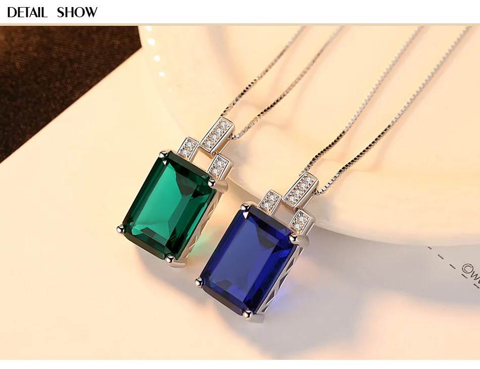 

S925 sterling silver necklace gemstone pendant gemstone necklace JSG01