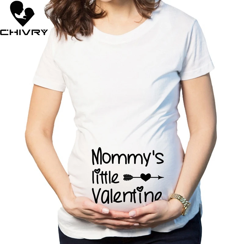 

Chivry 2019 New Summer Maternity Pregnancy T Shirt Women Cartoon Baby Letter Print Short Sleeve Mama Pregnant Clothes Tops