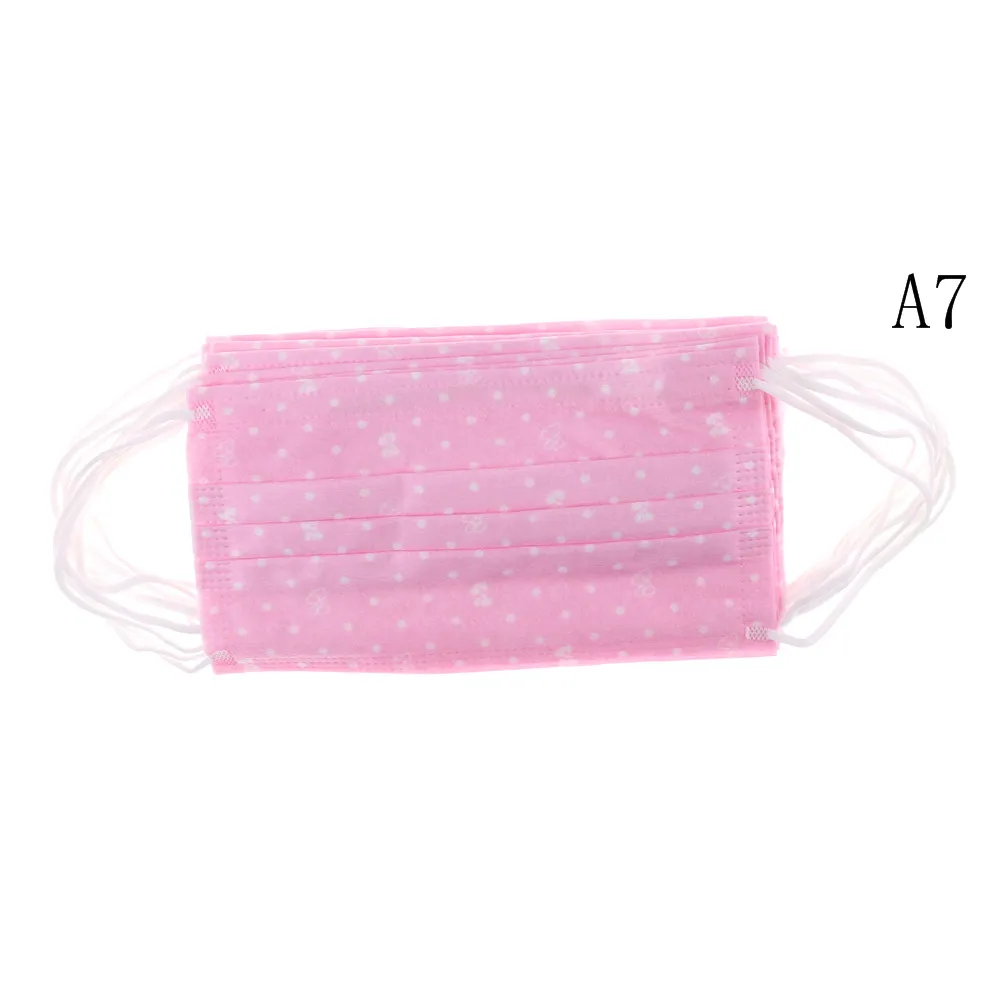10 шт нетканые одноразовые маски для лица конфеты салон пыли Proff ушные петли Медицинский рот полный - Цвет: pink butterfly A7