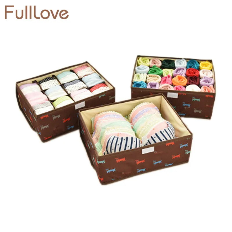 FullLove 3 шт./компл. складные коробки для носков в Оксфордском стиле шарфы чехол