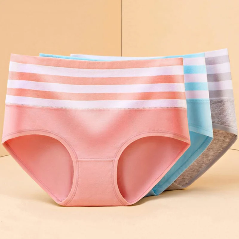 Cotton abdomen soft breathable sweat-absorbent seamless stripes high elastic waist triangle briefs free shipping Cotton abdomen soft breathable sweat-absorbent seamless stripes high elastic waist triangle briefs free shipping