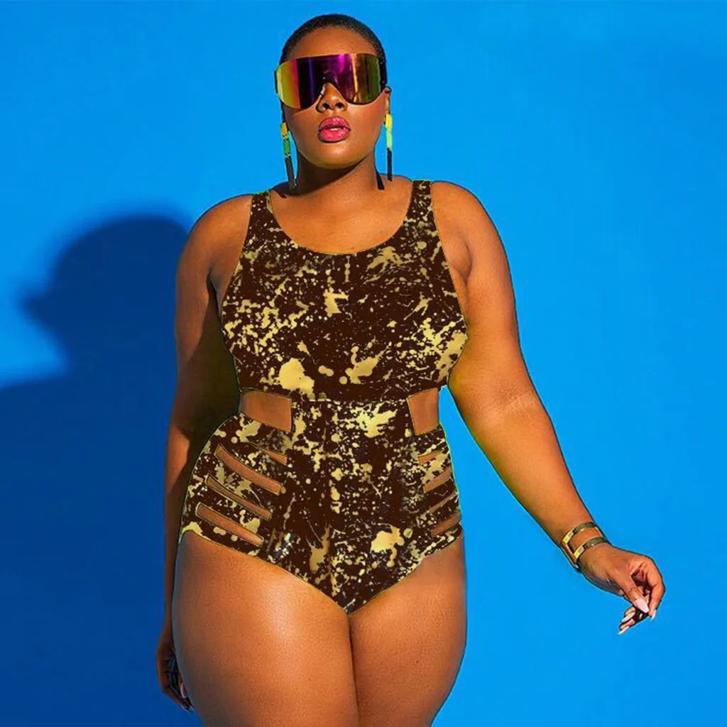 

KANCOOLD Women Plus Size Two Pieces Swimwear Solid Bathing Push Up Swimsuit Causal Comfortable Polyester Beachwear