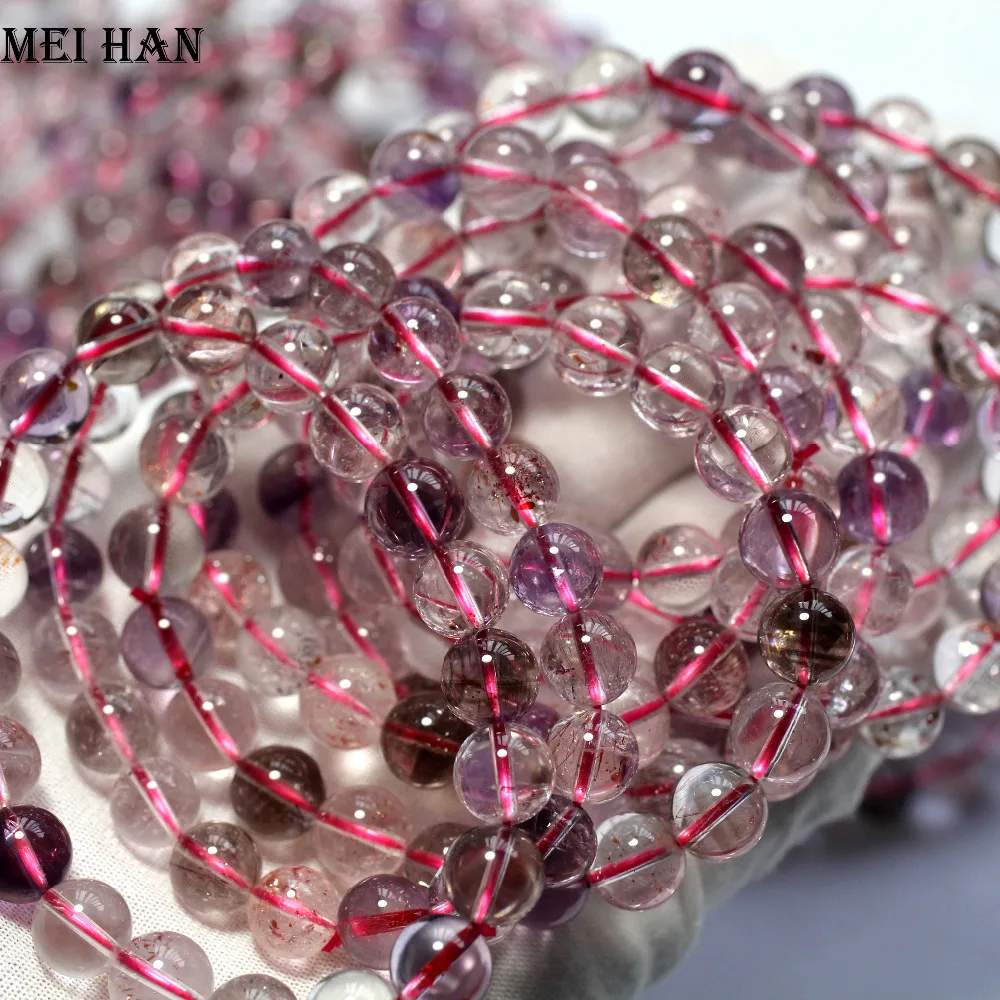 Wholesale (46 beads/lot/32g) natural 7.8 8.3mm super 7crystal smooth