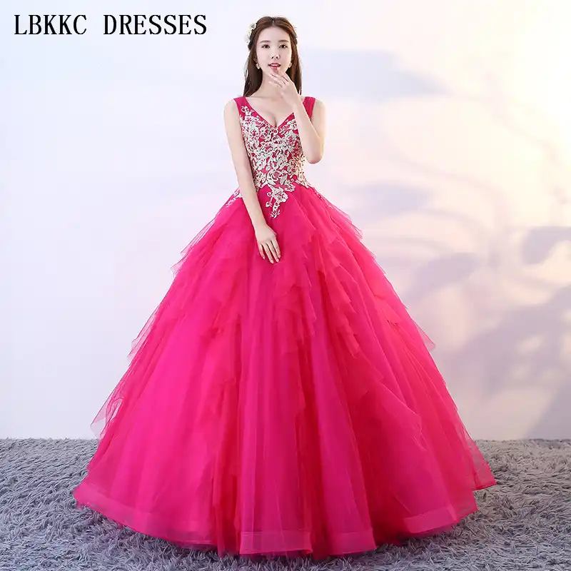hot pink ball dress