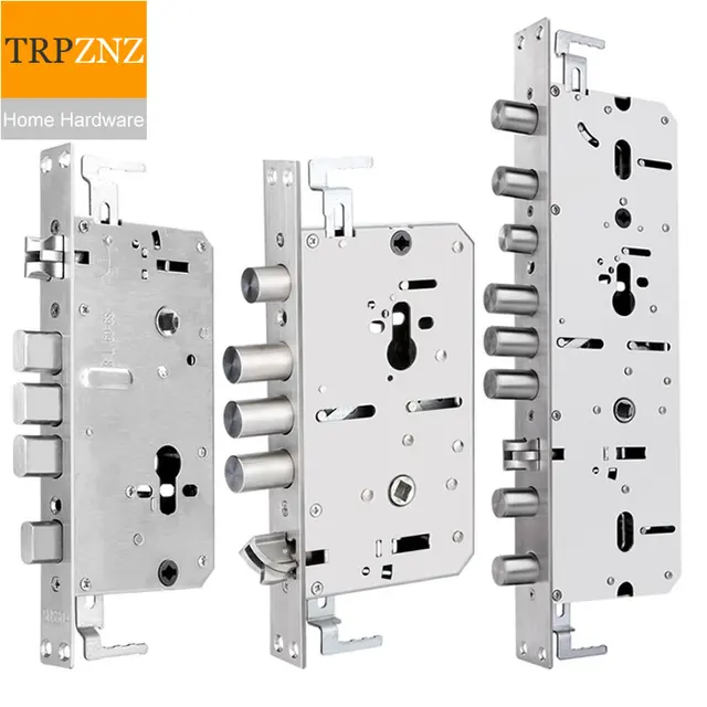 Security door stainless steel lock body ,pitch size 6068, for Intelligent fingerprint, Lift up, lock& Push down, open 1