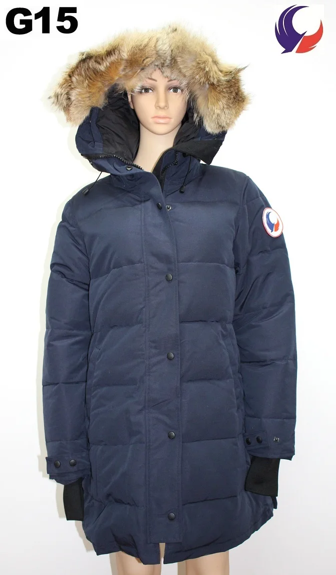 Новое модное Брендовое Женское зимнее пальто Shelburne Parka Fusion Fit Дамская куртка из гусиного пуха с натуральным мехом койота G15 - Цвет: Dark blue