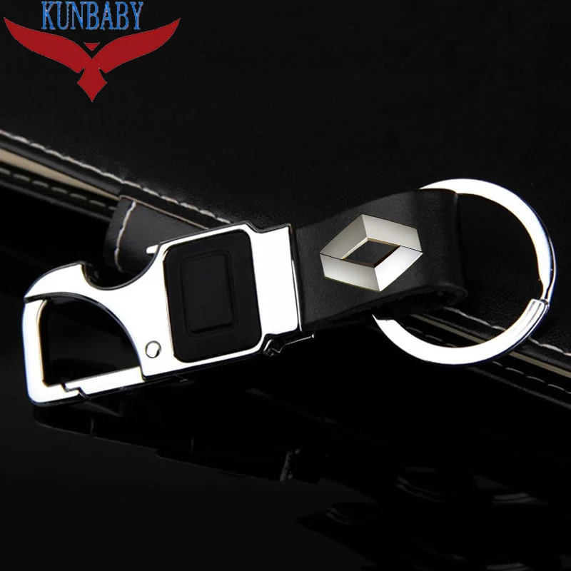 KUNBABY металлический Кожаный Автомобильный Брелок держатель с светодиодный