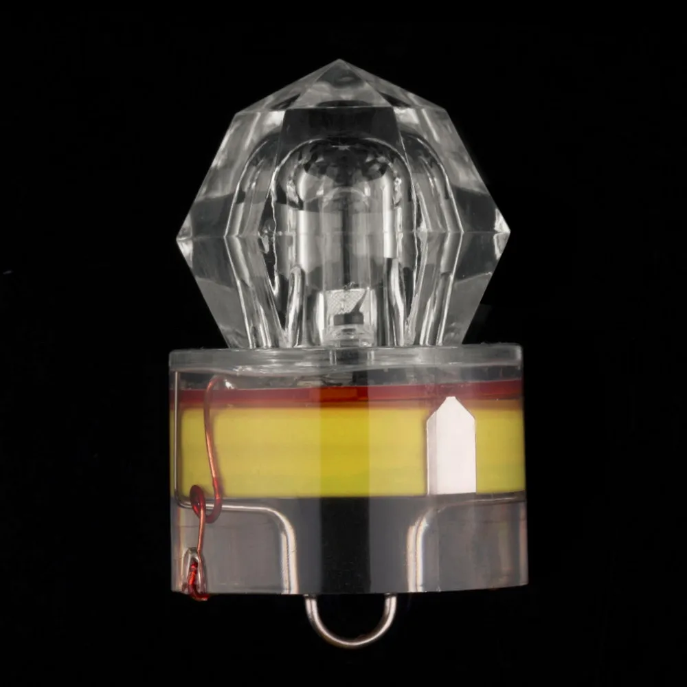 Светодиодный светильник для глубокой подводной рыбалки со стразами, мигающий светильник, приманка для кальмара, стробоскоп, 5 цветов, Прямая поставка по всему миру