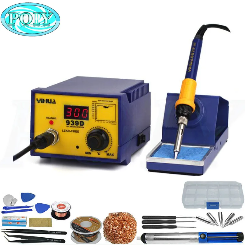 

YIHUA 939D High Power Anti Static Electric Soldering Irons Welding Machines Thermostat Soldering Station Lead-free Solder