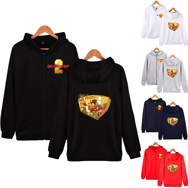 

One Punch Man Anime Cartoon Hoodie Fashion Zipper Men Women Hoodies Jackets Casual Tracksuit Long Sleeve Hooded Sweatshirts Tops