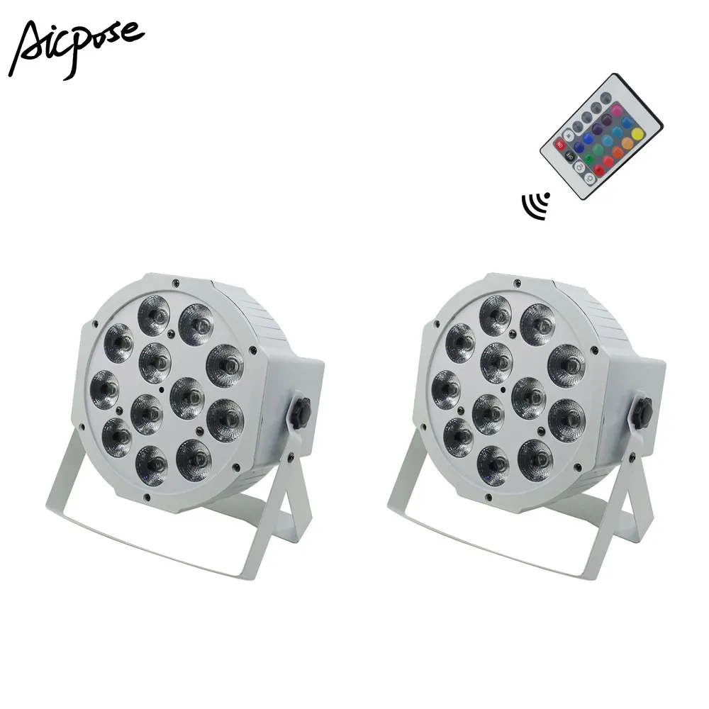 

2Pcs/lots 12x12w With Remote Control White Led Par Light 12*12W RGBW 4 in 1 For Disco DJ Bar Party Wedding Stage Light
