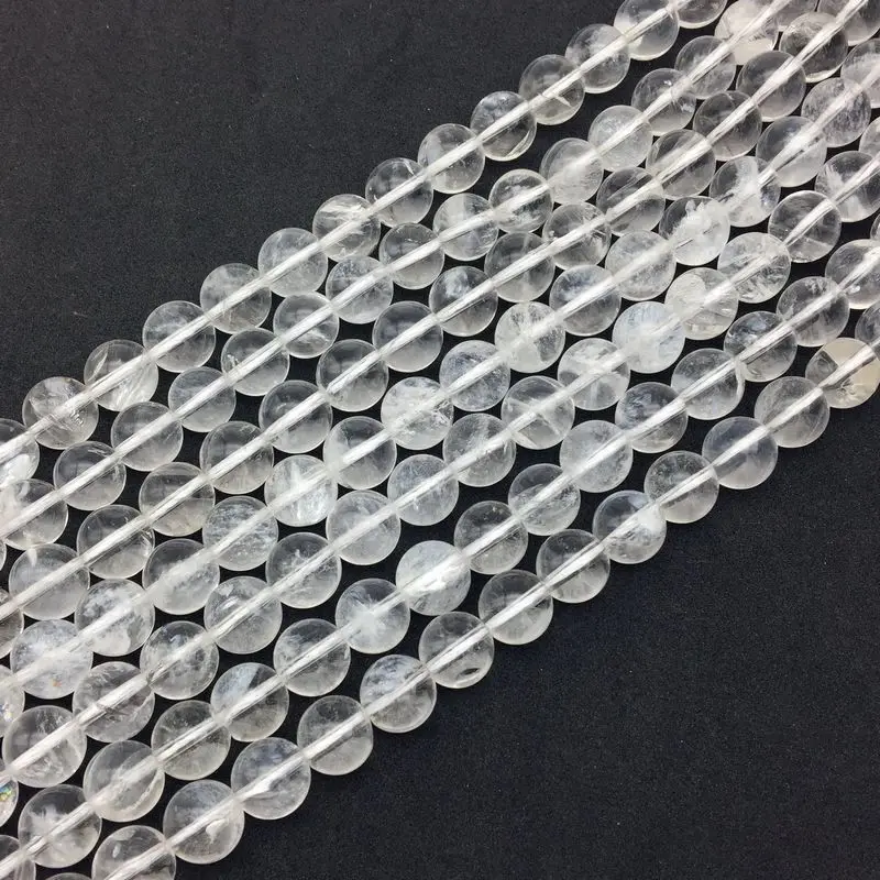 

Fashion Natural Clear Rock Crystal Stone Bead Round Smooth For Jewelry Making DIY Bracelet Necklace 4/6/8/10/12 mm