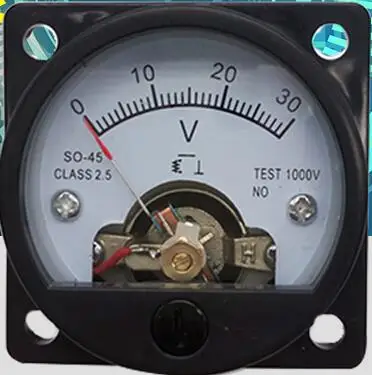 

1PC DC 100mV 3V 5V 10V 15V 30V 100V 150V 300V Screw Mounted Voltage Panel Meter Voltmeter SO-45
