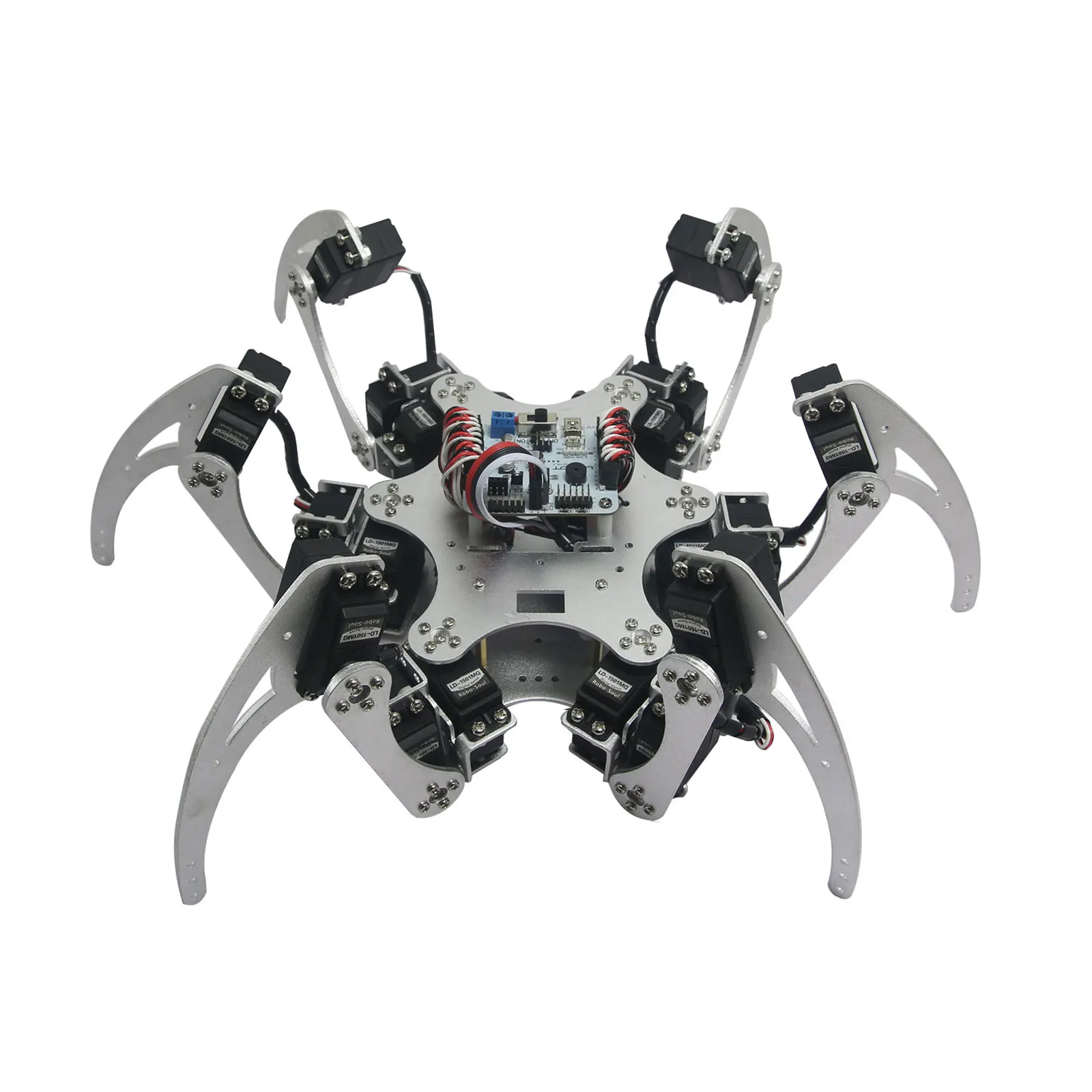 

RC Toy 18DOF Aluminium Hexapod Spider Six Legs Robot with MG996R Servo & Servo Horn for Arduino DIY