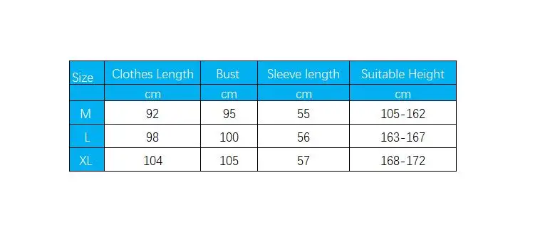 SIZE CHART 1