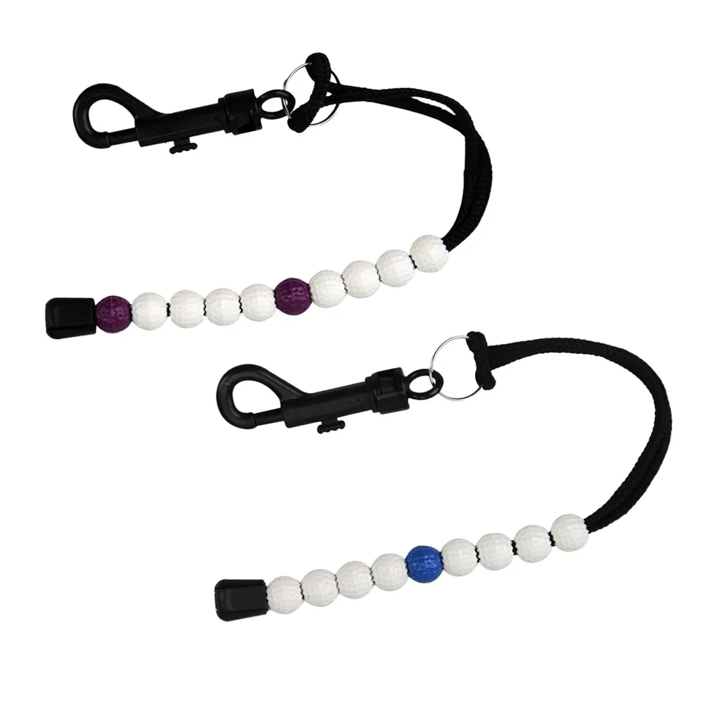 2 Pieces Portable Golf Stroke Bead Score Counter Counting Tool Bracelet Golf Bag Tag Accessories
