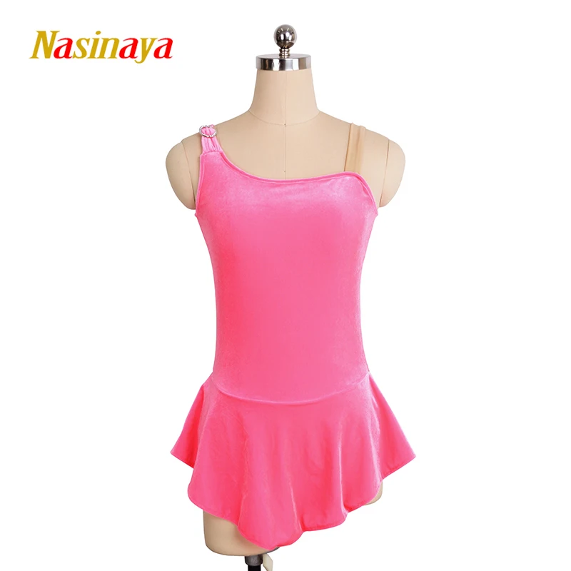 

customized clothes figure skating dress rhythmic gymnastics no sleeve velvet adult child girl show skirt performance rehinestone