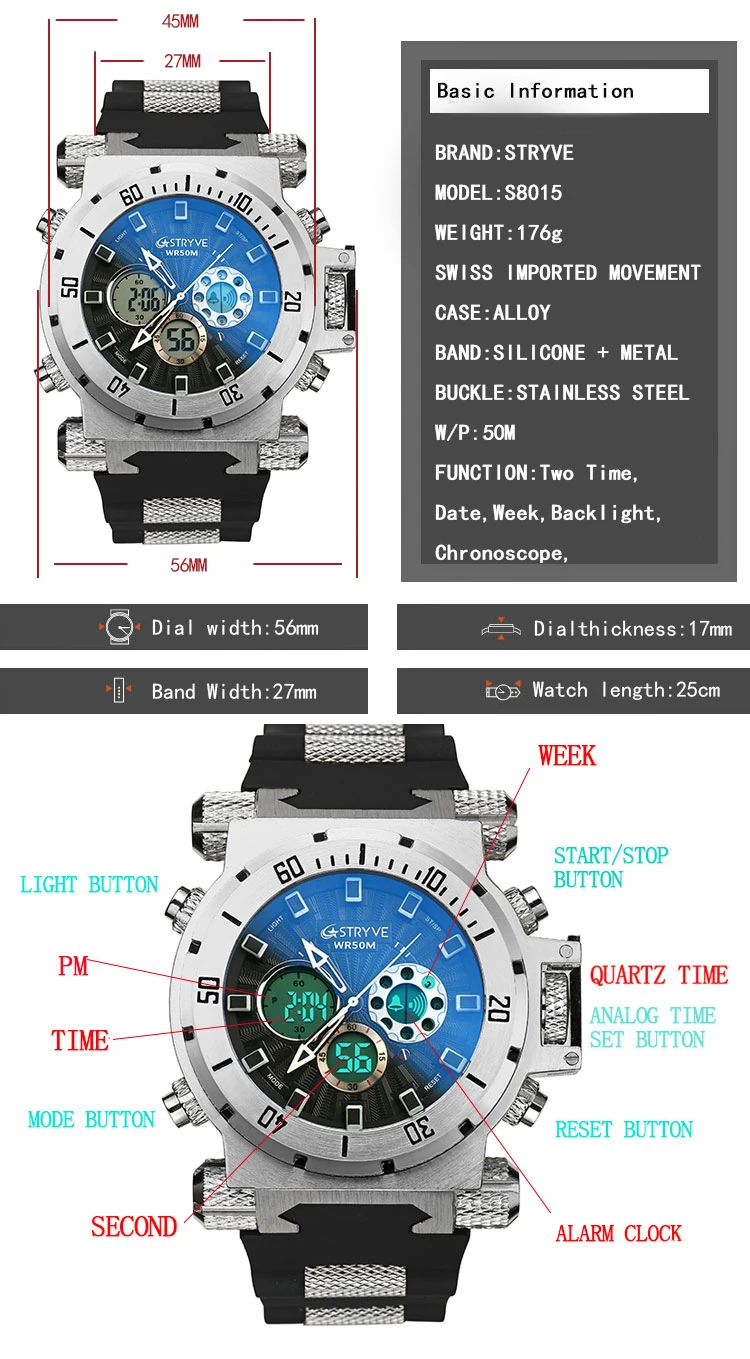 luxo relógio para homens presente led retroiluminação reloj hombre