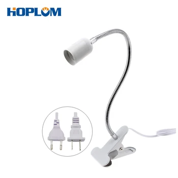 

360 Degrees Flexible Lamp Holder Gooseneck Clip-On Cable E27 Base With On off Switch Plugs For Night Light Grow Lights Desk