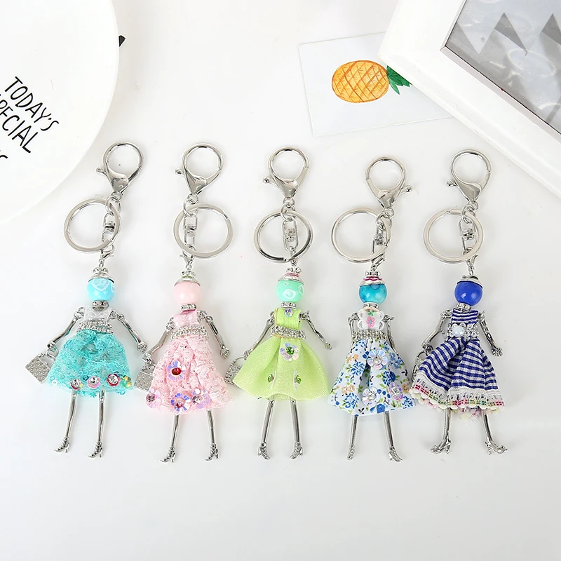 

Women Dress Doll Keychain Doll Key Chains For Cars Keyrings Car Trinkets Key Chain Dacing Gril Doll Keychains