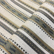 Классические полосатые жаккардовые Тканые тяжелые мягкие шенилловые занавески, драпированные диванные декоративные ткани 280 см ширина по метру