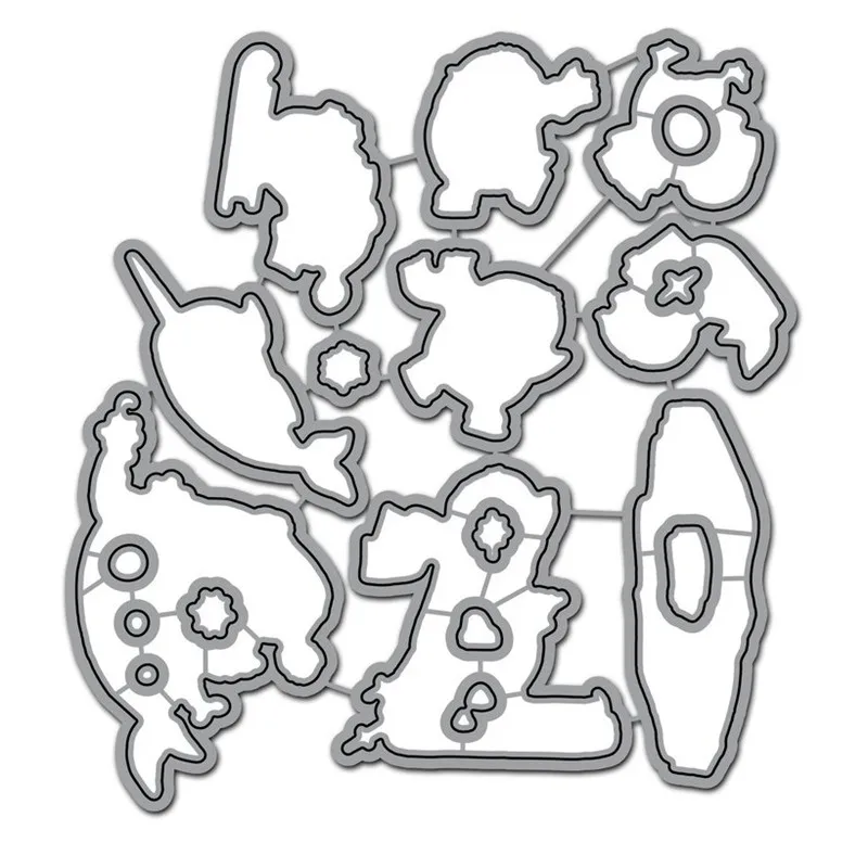 

Winter Animal Christmas Clear Stamps and Metal Cutting Dies Scrapbooking for 2019 New Craft Dies Set Embossing Stencils