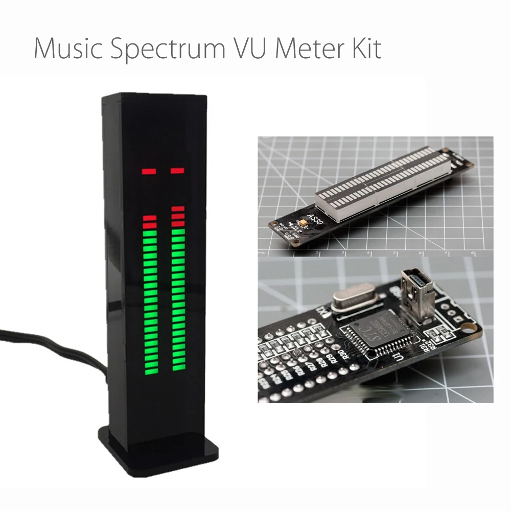 

SMD Soldered Version Dual Channel Binaural 30 Segment LED Music Spectrum VU Meter semi-finished