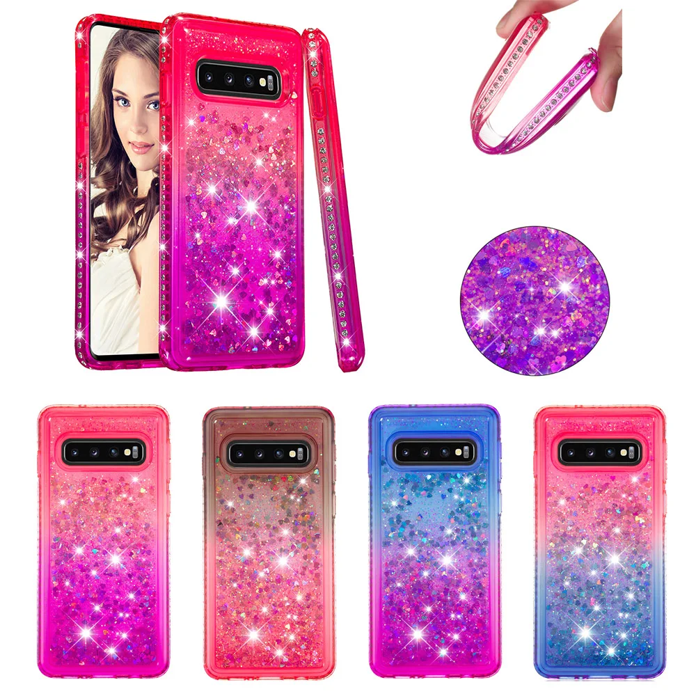 

Conelz Glitter Liquid Quicksand Gradient Color Case for Samsung Galaxy S10 S10e Back Case Shiny TPU Cover for Galaxy S10 Plus