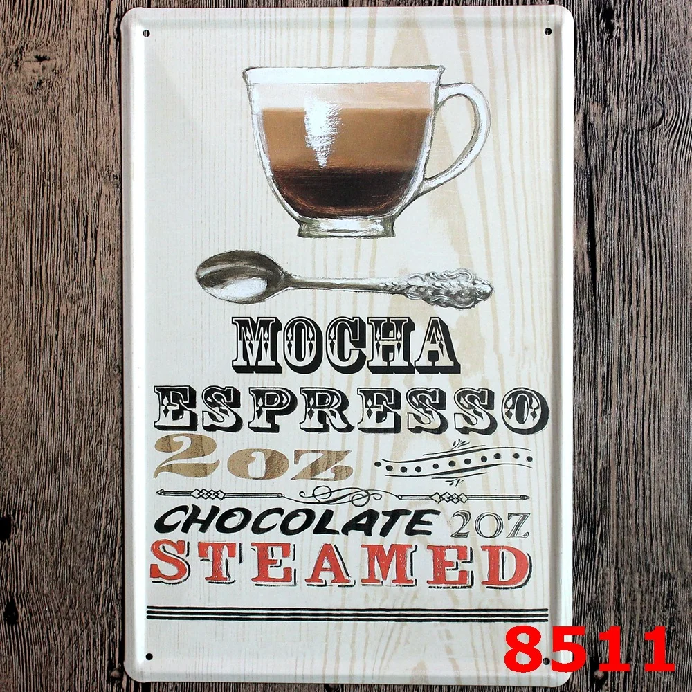 Blechschild Kaffee Cafe Bar Cappuchino 