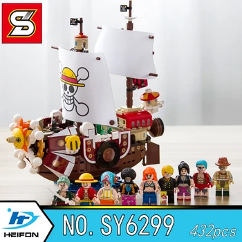 

THOUSAND SUNNY ONE PIECE A pirate boat Monkey D. Luffy Tony Tony Chopper Building Blocks Bricks Model toys SY 6299