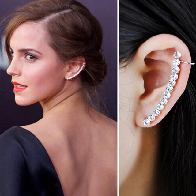 1 Pcs Fashion Elegant Zircon Long Star Clip Earrings With Stud For 1 Pcs Fashion Elegant Zircon Long Star Clip Earrings With Stud For Women Punk Crystal