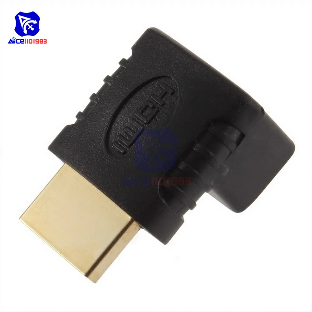 Адаптер HDMI под прямым углом 90/270 градусов Позолоченный разъем Папа мама с