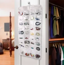 New Arrival Double Sided 72 Pocket Hanging Jewelry Organizer Bracelet Earring Ring Necklace Holder Hang Hook