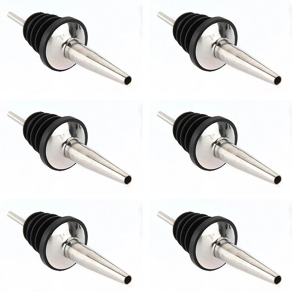 Silver New-6Pcs нержавеющая сталь спиртовой бутылки вина Pourer Пробка свободного потока ликер коктейль - Цвет: Silver