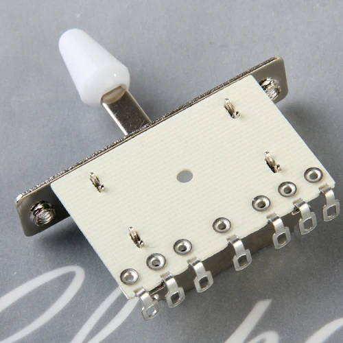 5 Way Blade Switch w/ White Knob For Fender Strat Electric Guitar