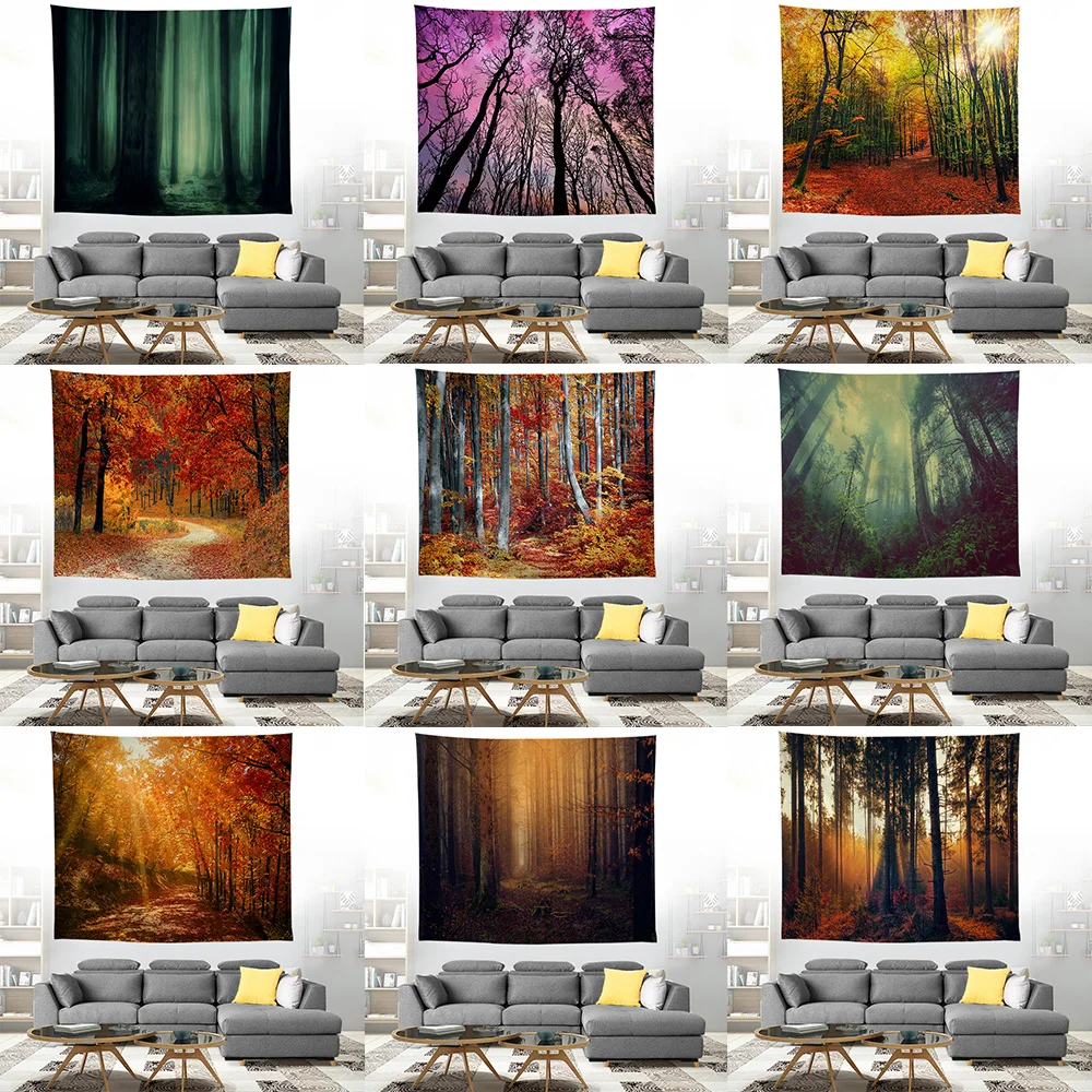 

ZEIMON Forest Scenic Print Tapestry Wall Hanging Beach Mat Polyester Blanket Yoga Shawl Mat Blanket Home Bedroom Decoration