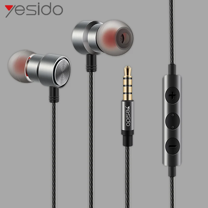 

Yesido YH06 3.5mm Magnetic Wired Earphone with Mic metal Sport Earphones For Xiaomi Huawei Sony Handsfree Headset In Ear Earbuds