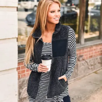 

US Women's Fur Vest Tops Winter Warm Fluffy Coat