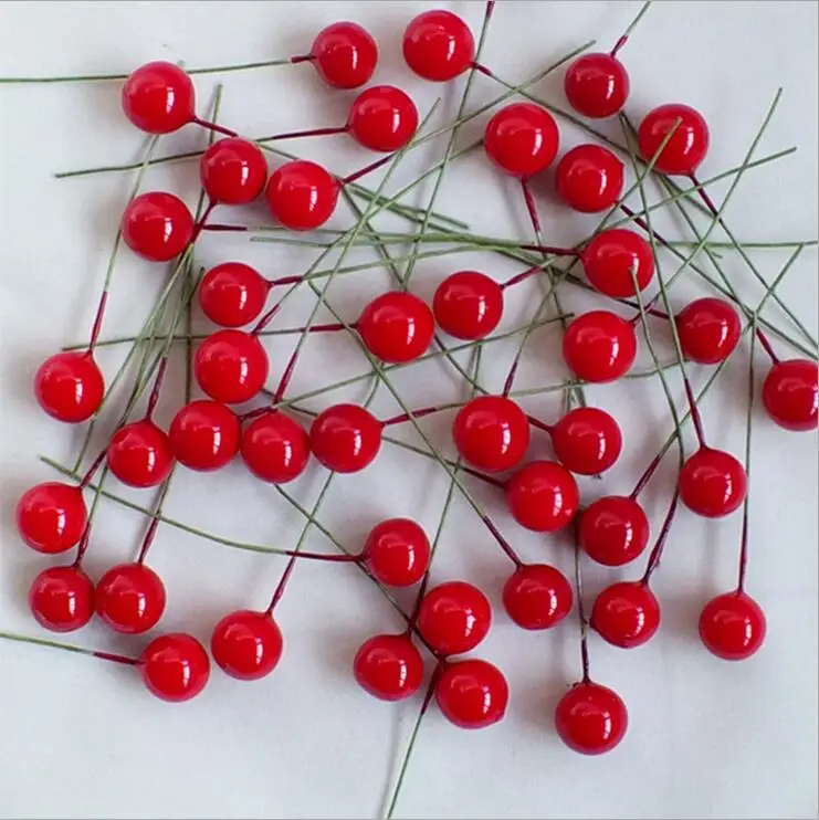 

20pcsMini Berries Artificial Flower red cherry Stamen Pearlized Fake Foam Fruit Wedding Birthday party Decor for Home/Wedding p