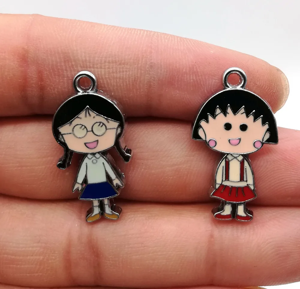 cheap Free shipping 30 Pcs Japanese anime girls Charms Earrings Pendants DIY Jewelry Making M28