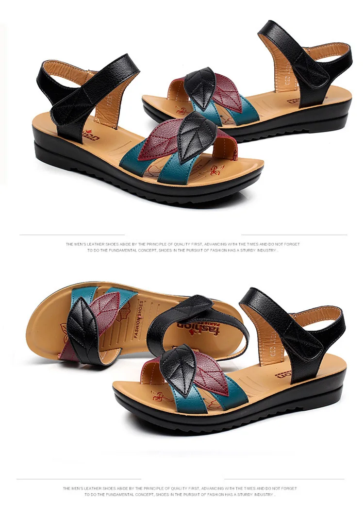 LAKESHI/Нескользящие женские сандалии; сандалии для мам с мягкой подошвой; Летняя обувь на плоской подошве; Новинка года; женская обувь; разноцветные женские сандалии