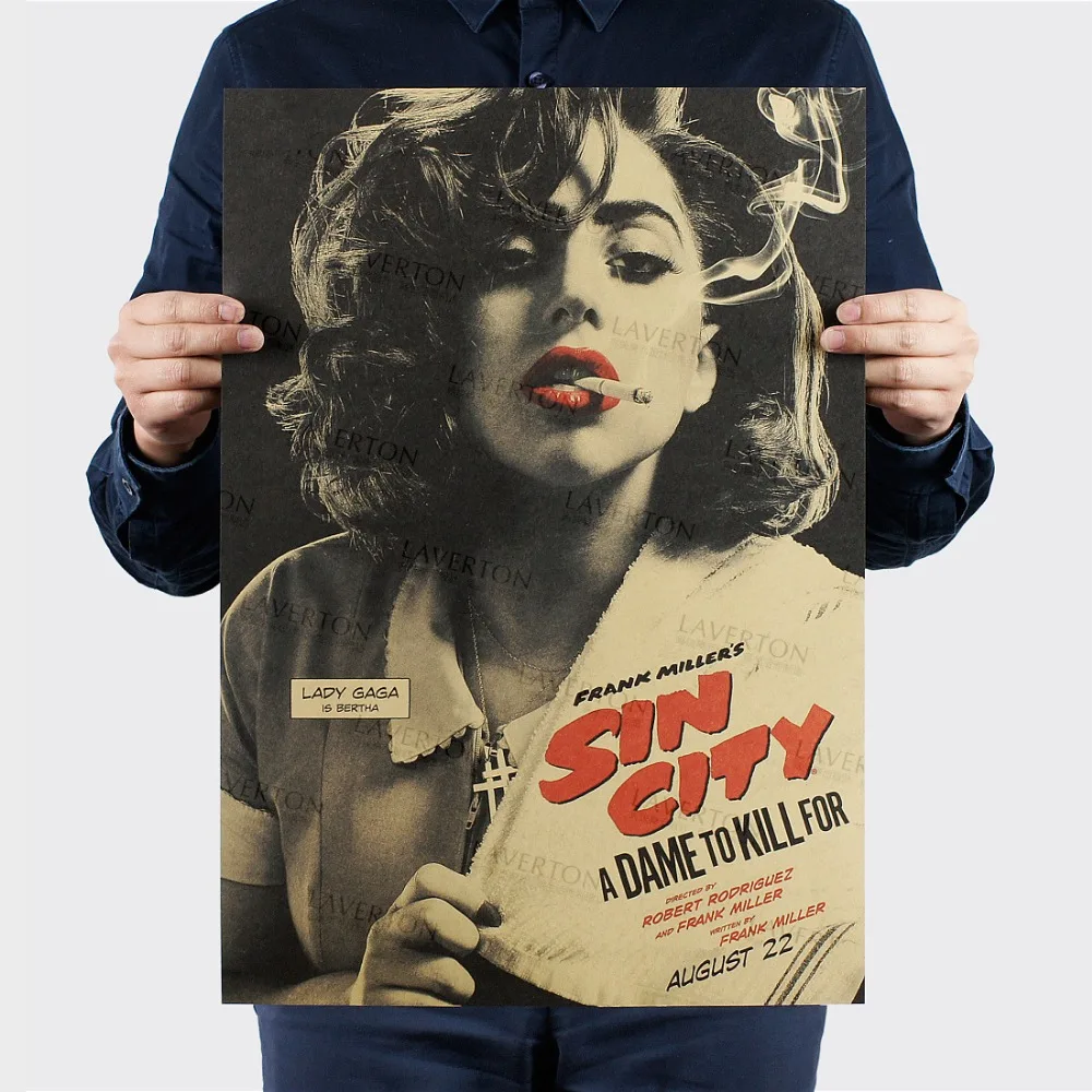 

Lady Gaga C style/cosplay /Famous star sexy beauty /kraft paper/Wall stickers/Retro bar Poster/decorative painting 51x35.5cm