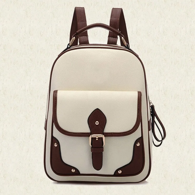Новые лоскутные женские рюкзаки Mochila женская PU кожаная дорожная школьная сумка