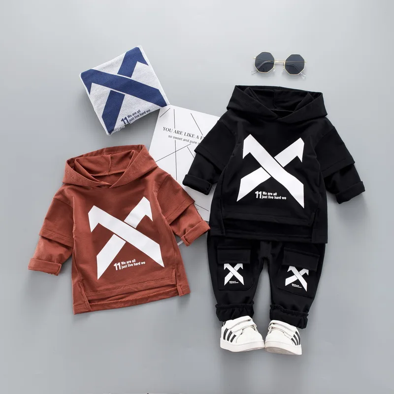 

Fashion Baby Boy Clothes Set 2PCS Letter X Print Hoodie Clothes+Long Pants Winter Clothes For Baby Toddler Boys Girls Clothing
