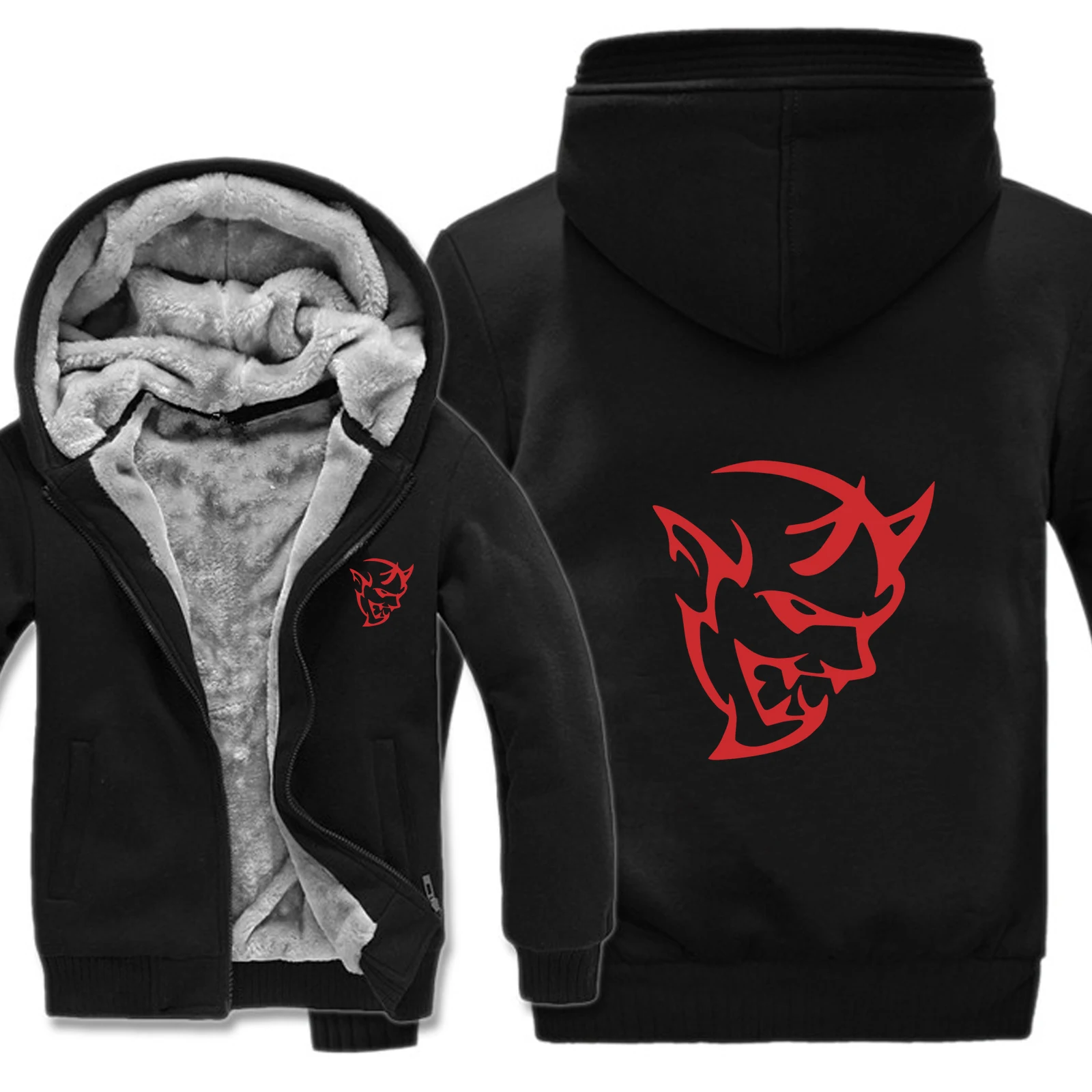 

Dodge Demon Hoodies Men Casual Coat Wool Liner Jacket Dodge Demon Sweatshirts Mans Hoody HS-089
