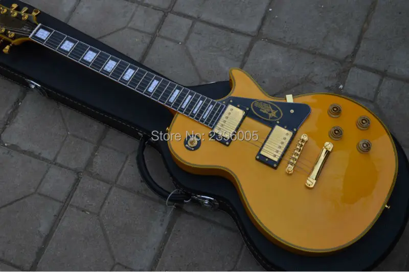 Custom Shop Pro 1960 vintage yellow color LP Custom electric guitar Ebony Fingerboard golden hardware lp guitar free shipping