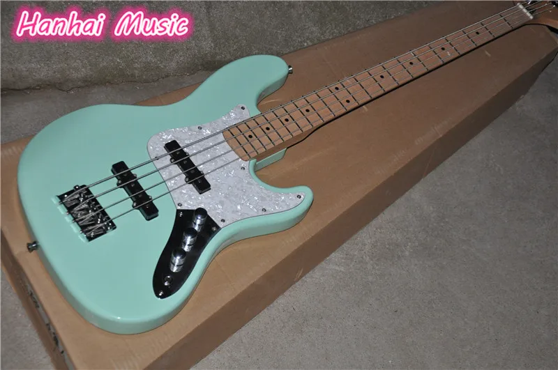 

High Recommend 4-String Electric Bass with Sky Blue Color,White Pearl Pickguard and can be Customized