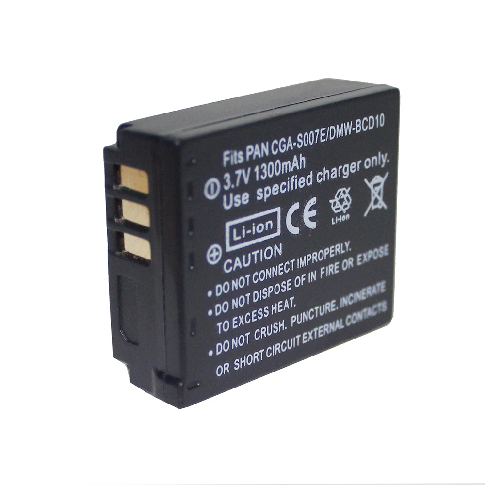 Запасные аккумуляторы Doscing 1300 мАч для фотоаппарата Panasonic Lumix DMC TZ1 TZ2 TZ3 TZ4 TZ5 TZ50